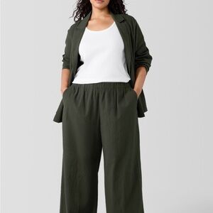 Eileen Fisher Ripple Wide Leg Pant in Seaweed 1X. Current season.